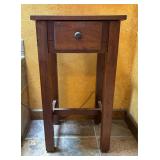 Vtg. Wood Single Drawer Side Table