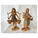 2 Fontanini Polymer Resin Hand-painted Figurines