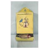 Vintage Yellow Metal Match Holder