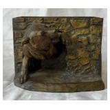 Vtg. Bronze Bear Desk Organizer