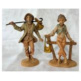 2 Fontanini Polymer Resin Hand-painted Figurines