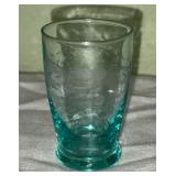 Vtg. Czechoslovakia Etched Shot Glass