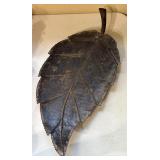 Large Vtg. Metal Leaf Tray
