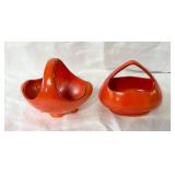 2 Vintage Czech Coronet Pottery Bridal Baskets