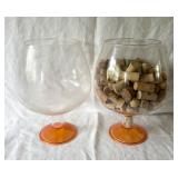 2 Large Plastic Brandy Snifters w/ Cork Collection