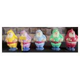 VTG 1950s Rosbro Plastic Santa Claus Ornaments