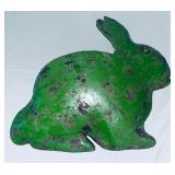 LARGE ANTIQUE WALL POCKET GREEN POTTERY RABBIT