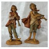 2 Fontanini Polymer Resin Hand-painted Figurines