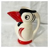 Vintage Small Czech Art Pottery Toucan Pitcher