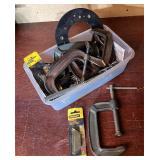 Plastic Container of Razors, Variety of C-Clamps