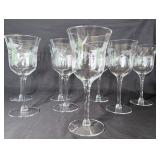 Vintage Etched Crystal Wine Glasses