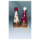 VTG Wooden Clown Salt & Pepper Set