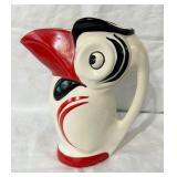 Rare Large Nasco Czech Art Deco Toucan Pitcher