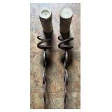 2 Metal Wall Hanging Candle Holders w/ Candles