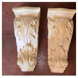 Wood Carved Mantle/Shelf Pieces