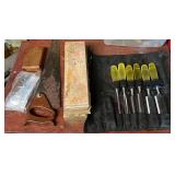Saw, Tile, Glasses, Wood Chisel Set