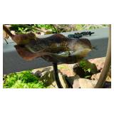 Beautiful Metal Birdbath/Feeder Sculpture