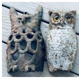 2 Cast Iron Owls Wall Art