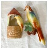 2 Vintage Czech Pottery Wall Pocket Planters