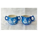 VTG Czech 'Dutch Couple Dancing' Sugar & Creamer