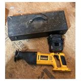 Vintage Black Metal Tool Box, Reciprocating Saw