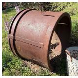 Large Metal Cylinder Outdoor Piece