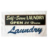 2 Metal Laundry Sign Wall Decor