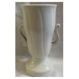 Vtg. Czechoslovakia White Double Handle Vase