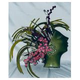 Beautiful Green Glazed Female Head Wall Pocket