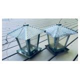 2 Metal Bird Feeders