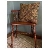 Vtg. Walnut Kidney-Shaped Bent Back Vanity Chair