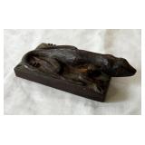 Signed Hand Carved Wooden Lizard from Jamaica