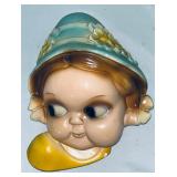 Antique Wall Mounted String Holder w/Dutch Girl
