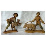 2 Fontanini Polymer Resin Hand-painted Figurines