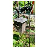 Wooden Birdhouse w/Copper Roof & Copper Stake