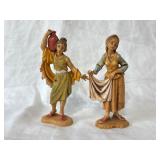2 Fontanini Polymer Resin Hand-painted Figurines