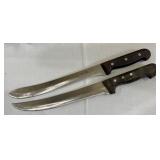 2 Large Vtg. Kitchen Knife's