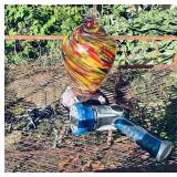 Hummingbird Feeder, Metal Bug Art & Sprinkler