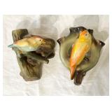 2 Vintage Czech Pottery Wall Pocket Planters