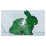 SMALL ANTIQUE WALL POCKET GREEN POTTERY RABBIT