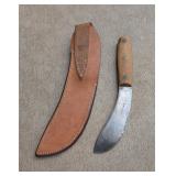 Vtg. 8½' Skinning Knife w/Leather Sheath