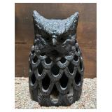 VTG  7.5' Cast Iron Owl Candle Holder/Wall Sconce