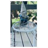 Outdoor Metal Table & Gnome