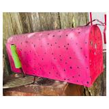 Pink Mailbox & Hoe Decor