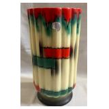 Vtg Bihl Erphila Czechoslovakia Trippy Ribbed Vase