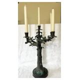 Antique Bronze Sculptural Tree Candelabra