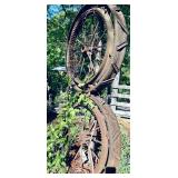 Unique Metal Sculpture with Metal Pole