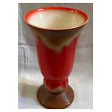 Vtg. Czechoslovakia Red & Brown Glaze Vase