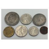 Lot of 7 Foreign Coins