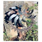Unique Metal & Glass Garden Sculpture